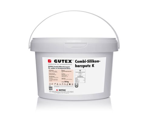 25KG Seau Enduit combiné à base de résine silicone GUTEX® couleur / Grain de 1,5 mm / conso 2.3 kg/m²